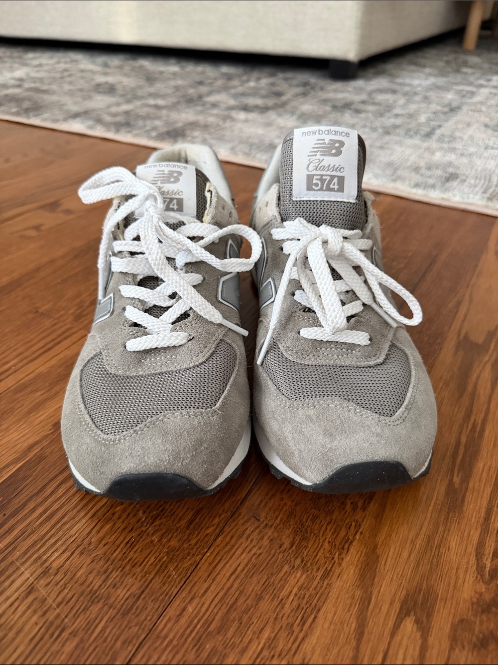 New Balance Classic 574 Gray Suede & Mesh Sneakers